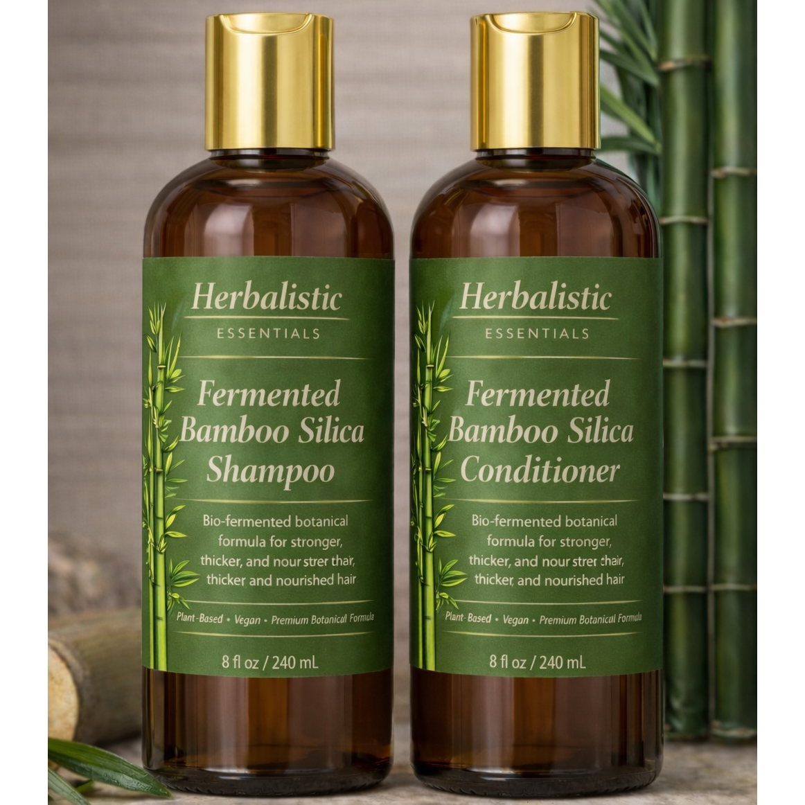 Bamboo silica shampoo and conditioner